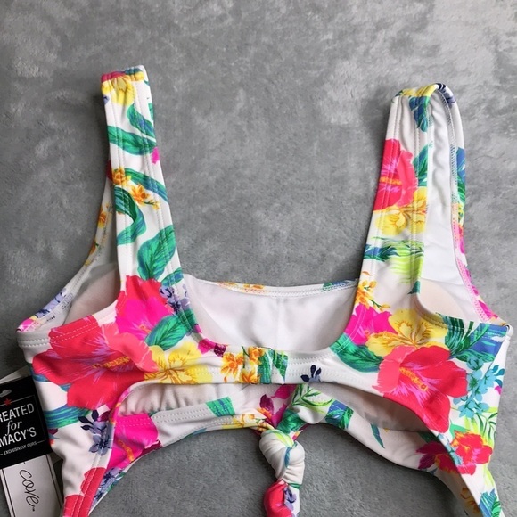 Salt + Cove Hibiscus Knot-Front One-Piece Swimsuit, Size Small New - Picture 9 of 12